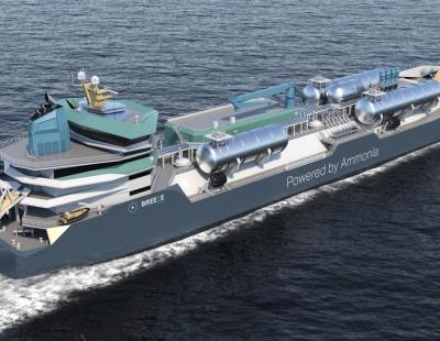 Rendering of the M/V NoGAPS project, an ammonia-powered vessel developed by the Nordic Green Ammonia Powered Ships (NoGAPS) project with BW Epic Kosan, DNV and other partners. The Nordic Green Ammonia Powered Ships (NoGAPS) project aims to pave the way for ammonia-powered vessels, first in the Nordic region and subsequently worldwide. (NoGAPS)