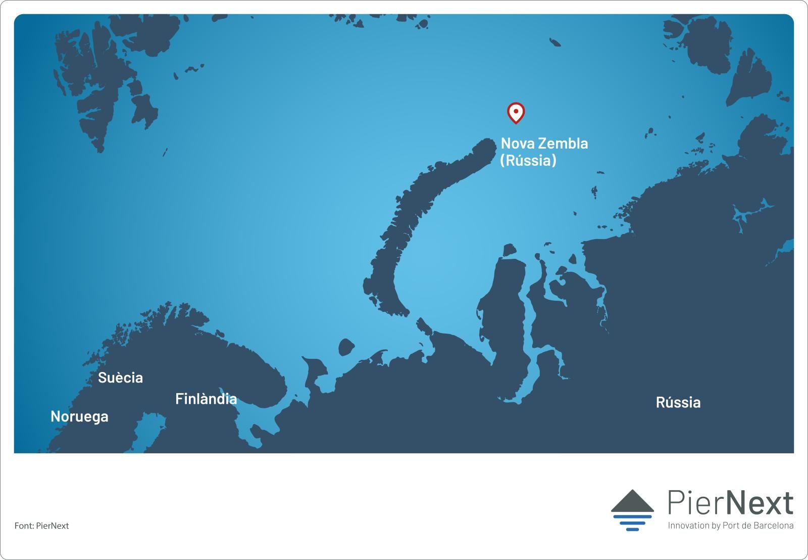 Mapa de l'Illa de Nova Zembla