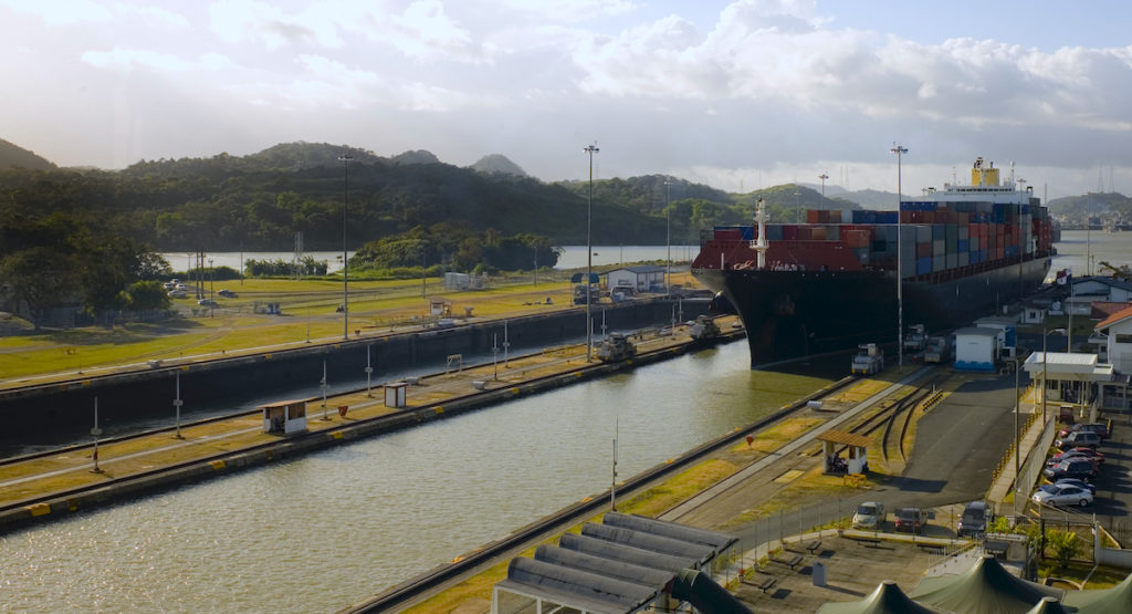 About 14,000 ships loaded with 300 million tons of merchandise pass through the Panama Canal a year, 5% of world trade.