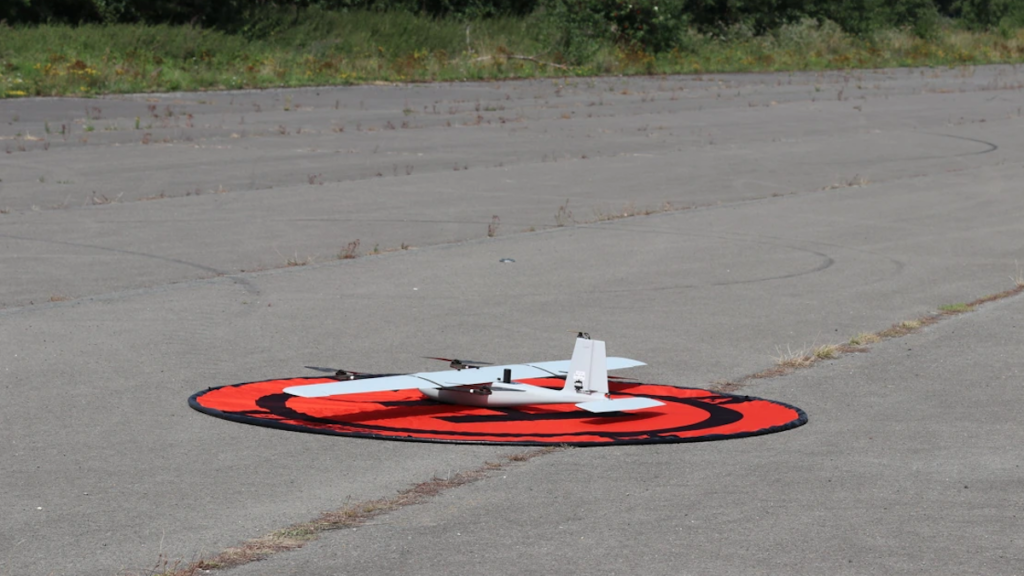 Landing of one of the drones of Port of Antwerp.