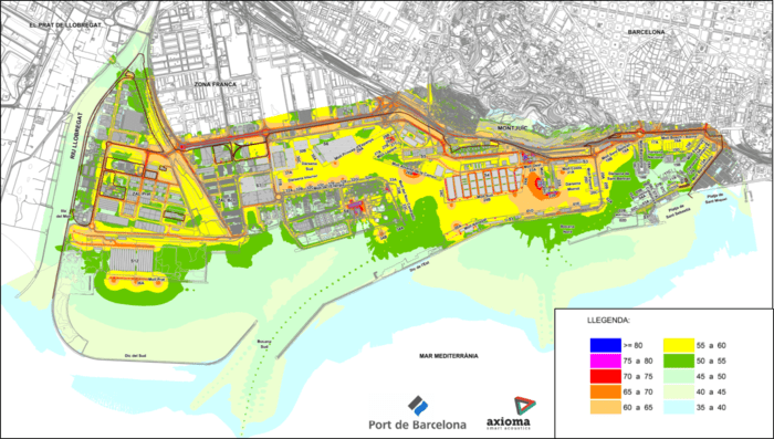 Night sound map of the Port of Barcelona. (Port of Barcelona)