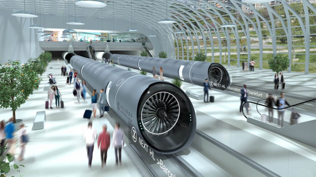 Hyperloop es un sistema de transporte para pasajeros y mercancías basado en cápsulas que levitan dentro de túneles a baja presión. (Zeleros)