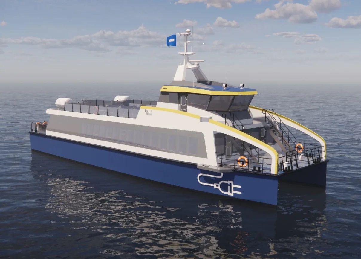 Proyecto de ferry totalmente eléctrico de la empresa Damen para el operador alemán de ferris Reederei Norden-Frisia. (Reederei Norden-Frisia)