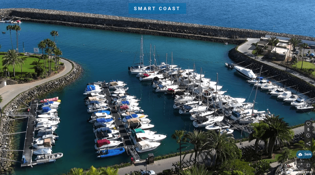 Imagen de un puerto deportivo en las Canarias dentro de la solución Smart Coast (Qaisc).