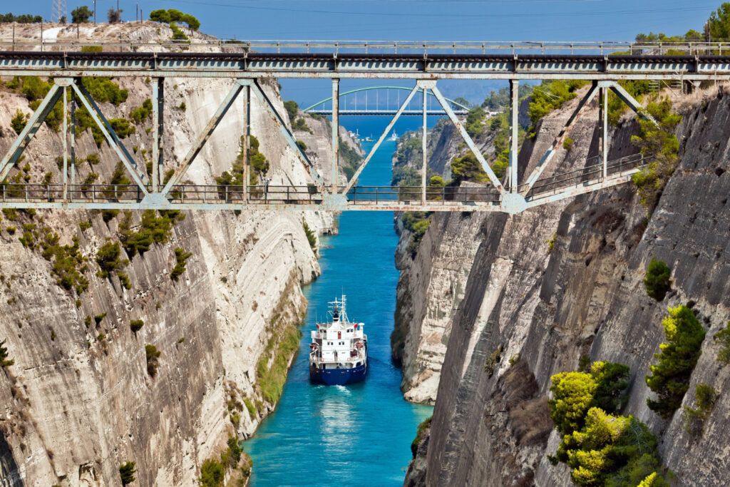 Since its inception, the Corinth Canal was born with problems that have hindered the exploitation of its potential. It is a very narrow seaway, 21 m wide, with a shallow draft of 8 m (FP).